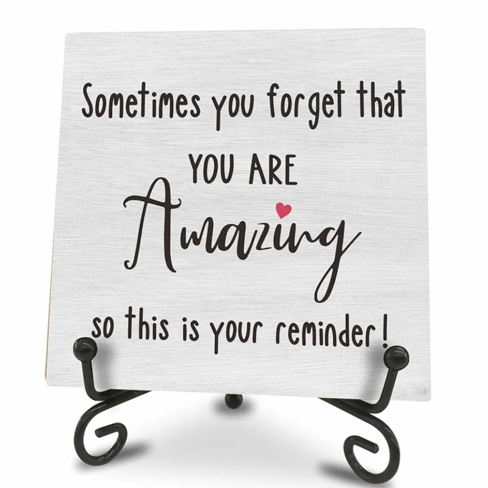 Inspirational Quote Plaque on Stand